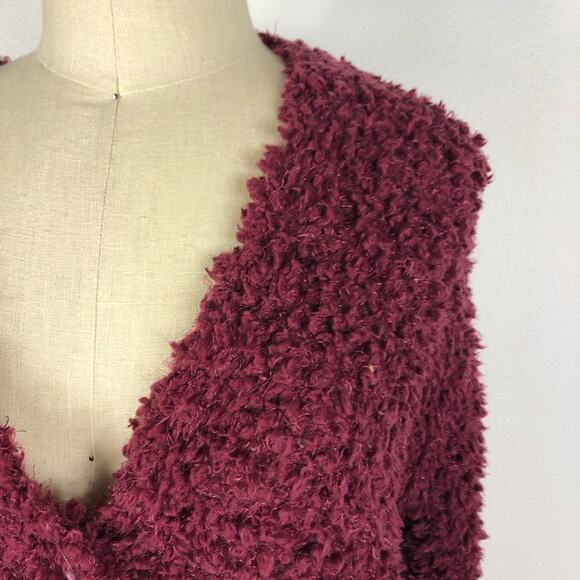 RXB Wine Cozy Popcorn Button Down Cardigan S NWT - Picture 4 of 6